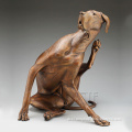 Hot sale outdoor life size bronze dog sculpture statue for sale